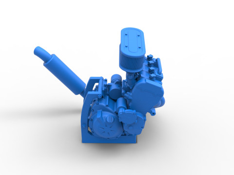 Engine of 600 Micro sprint car Scale 1 to 25 3D Принт Модель
