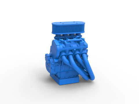 Engine of 600 Micro sprint car Scale 1 to 25 3D Принт Модель