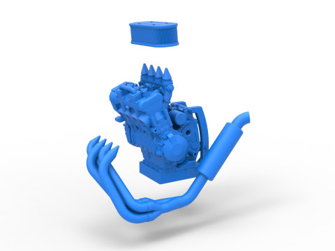 Engine of 600 Micro sprint car Scale 1 to 25 3D Принт Модель