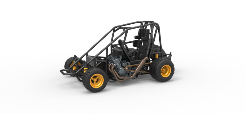 600 Micro sprint car Base Scale 1 to 25 3D Принт Модель .c4d .max .obj .3ds .fbx .stl .blend