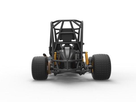 600 Micro sprint car Base Scale 1 to 25 3D Принт Модель