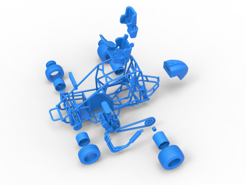 600 Micro sprint car Base Scale 1 to 25 3D Принт Модель