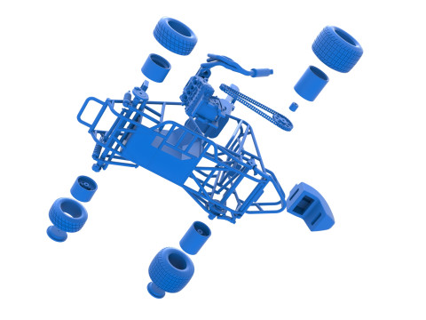 600 Micro sprint car Base Scale 1 to 25 3D Принт Модель