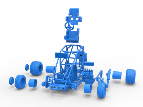 600 Micro sprint car Base Scale 1 to 25 3D Принт Модель