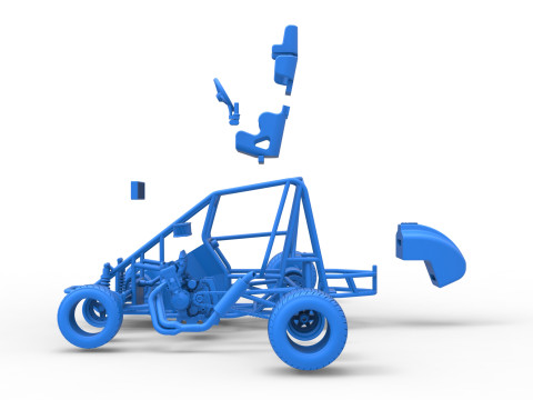600 Micro sprint car Base Scale 1 to 25 3D Принт Модель