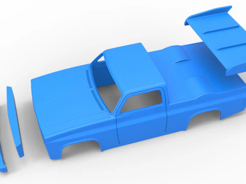 Shell of Dragster truck Scale 1 to 25 3D Print Model