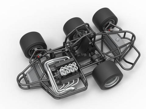 Supermodified 3-to-1 race car Base Scale 1 to 25 3D प्रिंट मॉडल