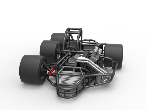 Supermodified 3-to-1 race car Base Scale 1 to 25 3D प्रिंट मॉडल