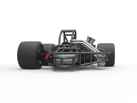 Supermodified 3-to-1 race car Base Scale 1 to 25 3D Print Model