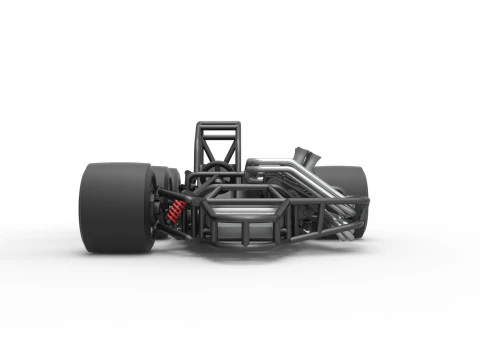 Supermodified 3-to-1 race car Base Scale 1 to 25 3D Print Model