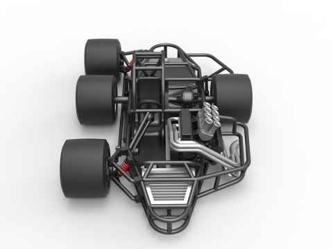 Supermodified 3-to-1 race car Base Scale 1 to 25 3D प्रिंट मॉडल