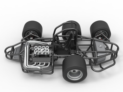 Supermodified 3-to-1 race car Base Scale 1 to 25 3D प्रिंट मॉडल