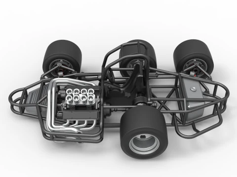 Supermodified 3-to-1 race car Base Scale 1 to 25 3D Print Model