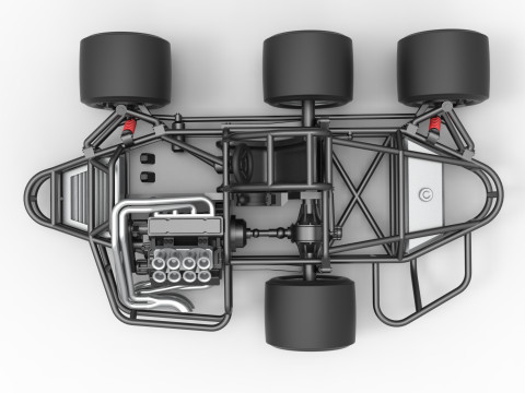 Supermodified 3-to-1 race car Base Scale 1 to 25 3D प्रिंट मॉडल
