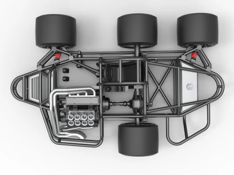 Supermodified 3-to-1 race car Base Scale 1 to 25 3D Print Model