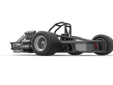 Supermodified 3-to-1 race car Base Scale 1 to 25 3D प्रिंट मॉडल