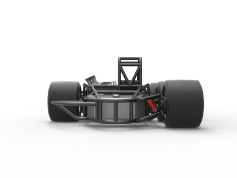 Supermodified 3-to-1 race car Base Scale 1 to 25 3D प्रिंट मॉडल