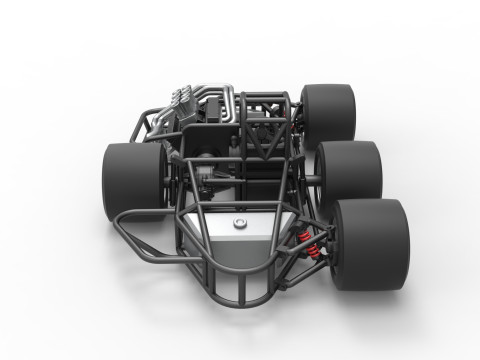 Supermodified 3-to-1 race car Base Scale 1 to 25 3D प्रिंट मॉडल