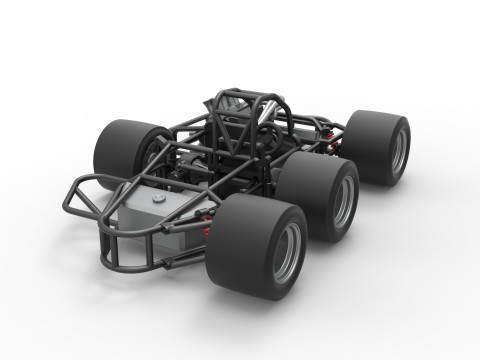 Supermodified 3-to-1 race car Base Scale 1 to 25 3D प्रिंट मॉडल