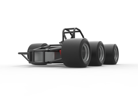 Supermodified 3-to-1 race car Base Scale 1 to 25 3D प्रिंट मॉडल