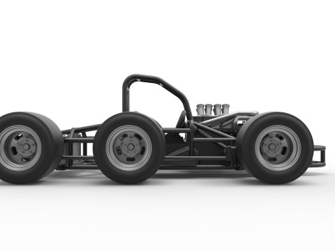 Supermodified 3-to-1 race car Base Scale 1 to 25 3D प्रिंट मॉडल