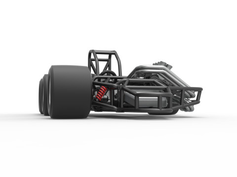 Supermodified 3-to-1 race car Base Scale 1 to 25 3D प्रिंट मॉडल