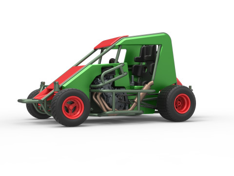 600 Micro sprint car Scale 1 to 25 3D Print Model