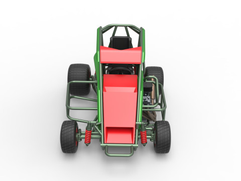 600 Micro sprint car Scale 1 to 25 3D Print Model