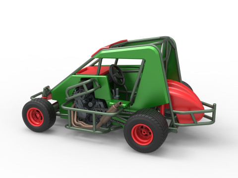 600 Micro sprint car Scale 1 to 25 3D Print Model