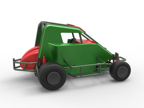600 Micro sprint car Scale 1 to 25 3D Print Model