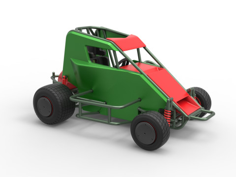 600 Micro sprint car Scale 1 to 25 3D Print Model