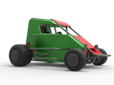 600 Micro sprint car Scale 1 to 25 3D Print Model