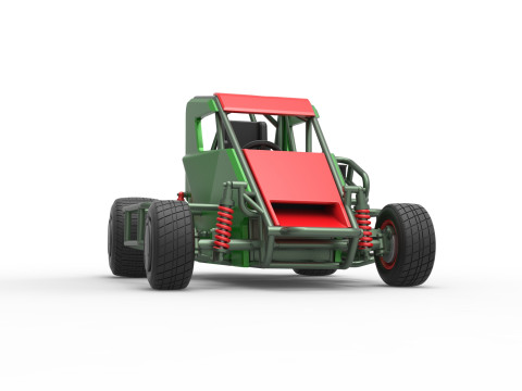 600 Micro sprint car Scale 1 to 25 3D Print Model