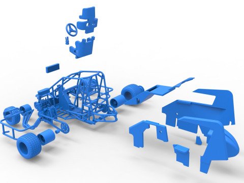 600 Micro sprint car Scale 1 to 25 3D Print Model