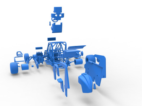 600 Micro sprint car Scale 1 to 25 3D Print Model