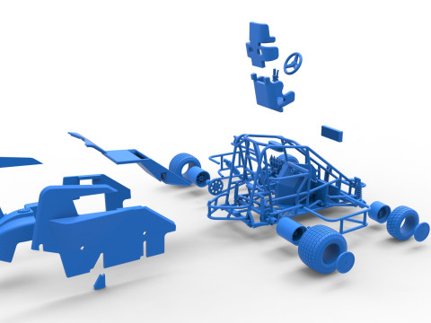 600 Micro sprint car Scale 1 to 25 3D Print Model