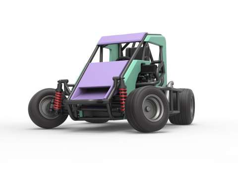 600 Micro sprint car while turning Scale 1 to 25 Modelo de Impressão 3D