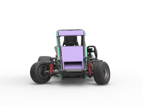 600 Micro sprint car while turning Scale 1 to 25 Modelo de Impressão 3D