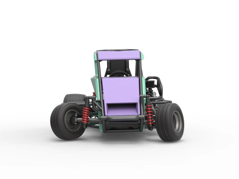 600 Mobil sprint mikro sambil memutar Skala 1 hingga 25 Model Cetak 3D