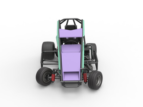 600 Micro sprint car while turning Scale 1 to 25 Modelo de Impressão 3D