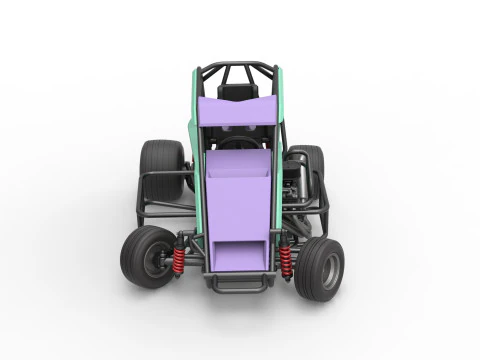 600 Mobil sprint mikro sambil memutar Skala 1 hingga 25 Model Cetak 3D