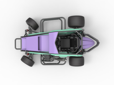 600 Micro sprint car while turning Scale 1 to 25 Modelo de Impressão 3D