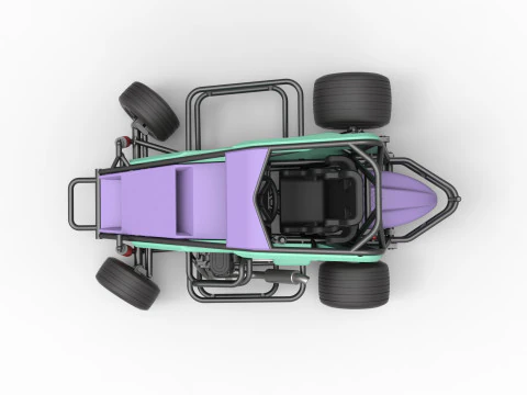 600 Mobil sprint mikro sambil memutar Skala 1 hingga 25 Model Cetak 3D