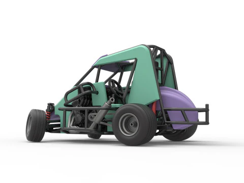 600 Mobil sprint mikro sambil memutar Skala 1 hingga 25 Model Cetak 3D