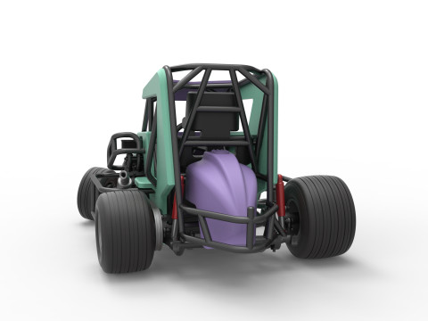600 Micro sprint car while turning Scale 1 to 25 Modelo de Impressão 3D