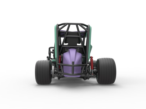 600 Micro sprint car while turning Scale 1 to 25 Modelo de Impressão 3D