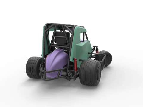 600 Mobil sprint mikro sambil memutar Skala 1 hingga 25 Model Cetak 3D