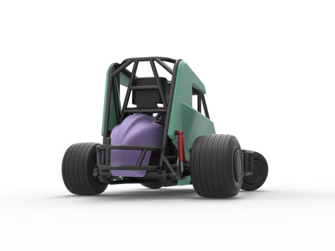 600 Micro sprint car while turning Scale 1 to 25 Modelo de Impressão 3D