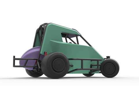 600 Micro sprint car while turning Scale 1 to 25 Modelo de Impressão 3D