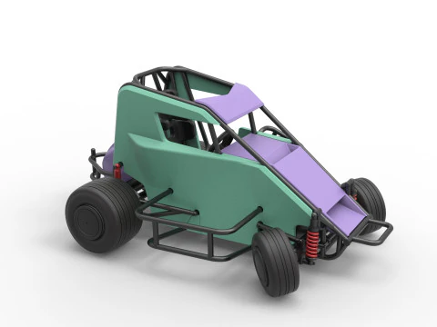 600 Mobil sprint mikro sambil memutar Skala 1 hingga 25 Model Cetak 3D